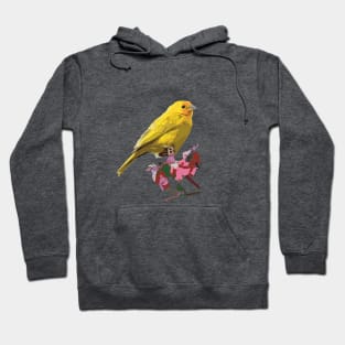 Saffron Finch on flowers Hoodie